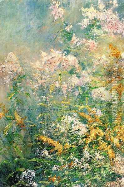 Meadow Flowers Aka Golden Rod And Wild Asters Oil Painting - John Henry Twachtman