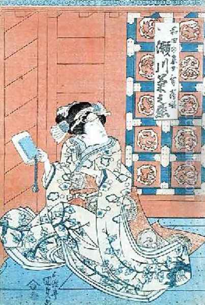 The Actor Bando Hikosaburo as the Daughter of Wada a Nobleman Oil Painting - Utagawa Kunisada