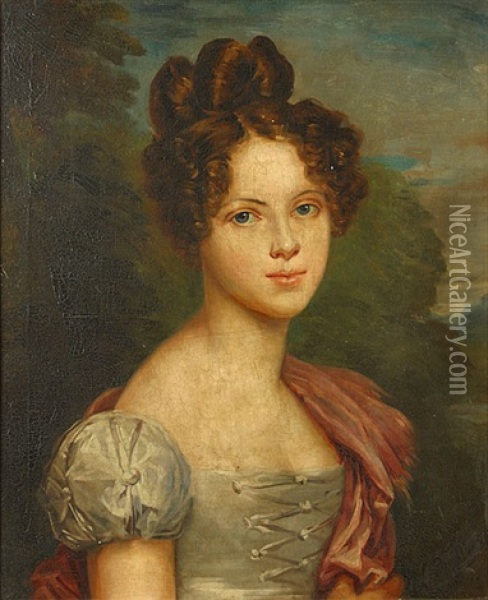 Portret Van Een Jongedame Oil Painting - Louis Leopold Boilly