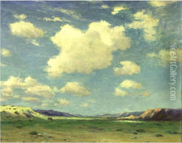 Travelling Among Western Buttes Oil Painting - Albert Lorey Groll