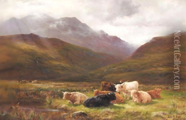 A Pasture In Glen Falloch, Perthshire Oil Painting - Louis Bosworth Hurt