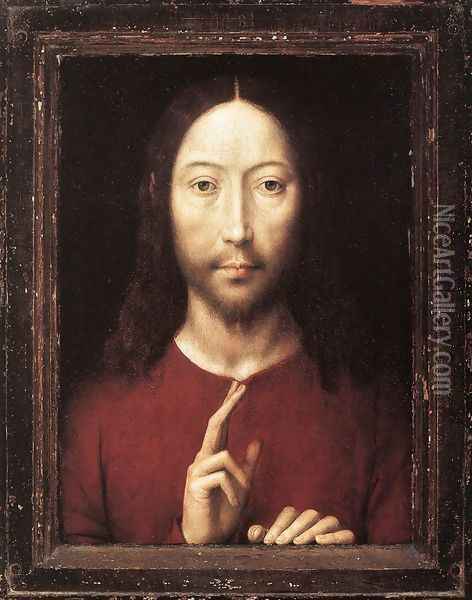 Christ Giving His Blessing 1481 Oil Painting - Hans Memling