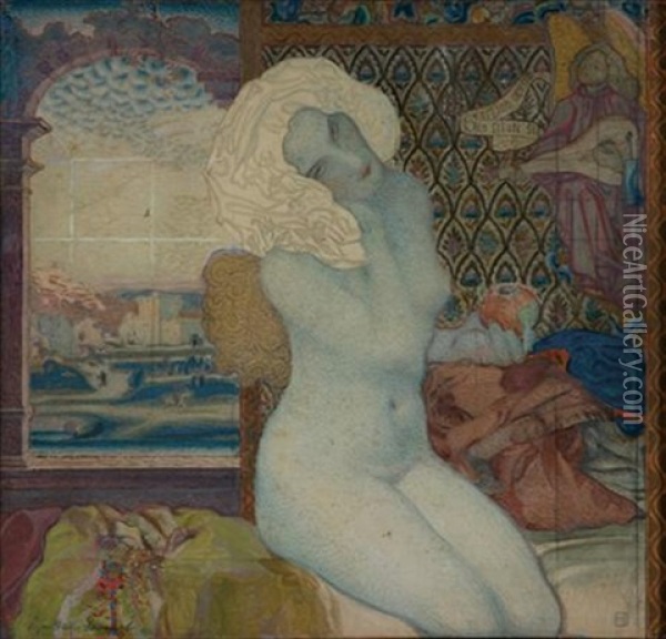 Eve (study) Oil Painting - Sigmund Walter Hampel