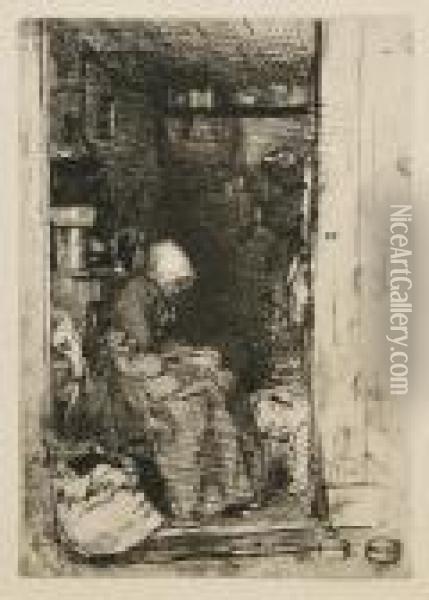 La Vieille Aux Loques Oil Painting - James Abbott McNeill Whistler