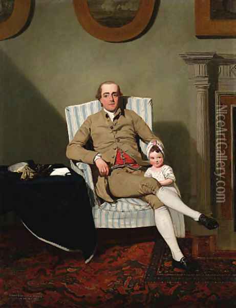 Double portrait of Robert Grimston of Neswick, Yorkshire Oil Painting - Francis Wheatley