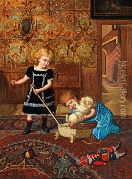Das Lieblingsspielzeug Oil Painting - Eugene Siberdt