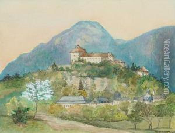 Fortezza Di Geroldseck Presso Kufstein In Tirolo Oil Painting - Friedrich Frank