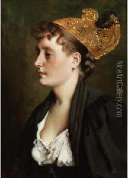 Young Woman Oil Painting - Georg Balthasar Probst