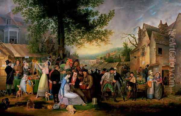 St. James's Fair Bristol 1824 Oil Painting - Samuel Colman