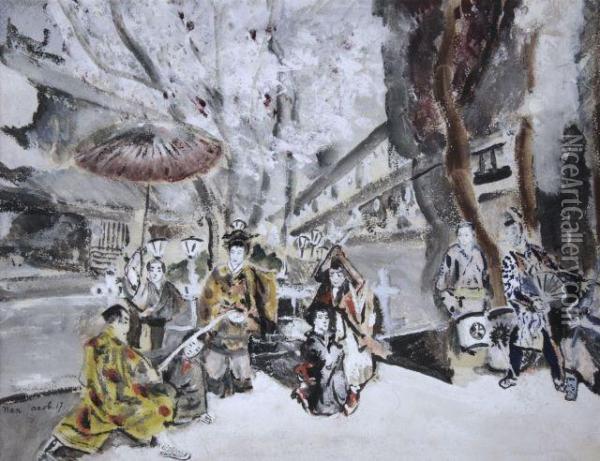 Scene Japonaise Avec Samourais Oil Painting - Max Jacob