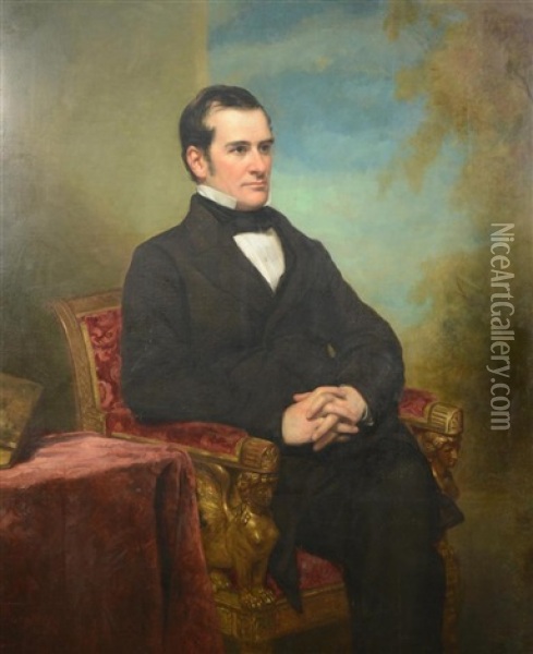 Portrait Of A Gentleman Oil Painting - George Peter Alexander Healy