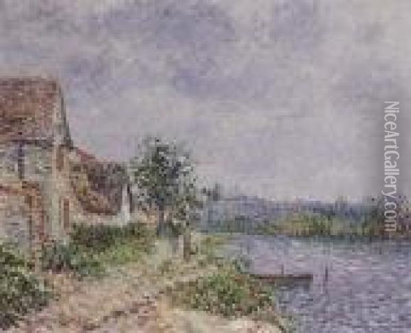 La Seine A Porte-joie Oil Painting - Gustave Loiseau