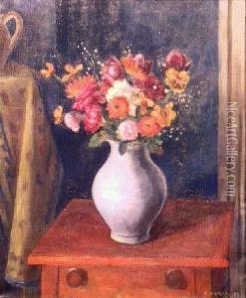 Floral Still Life Oil Painting - Samuel Halpert