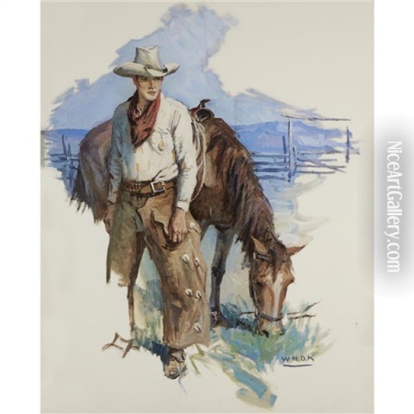 The Rider From Rimrock Ridge Oil Painting - William Henry Dethlef Koerner