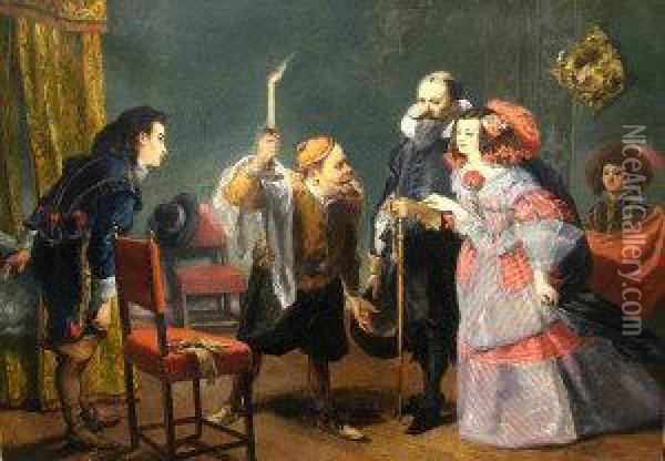 A Royal Welcome Oil Painting - Sir John Gilbert