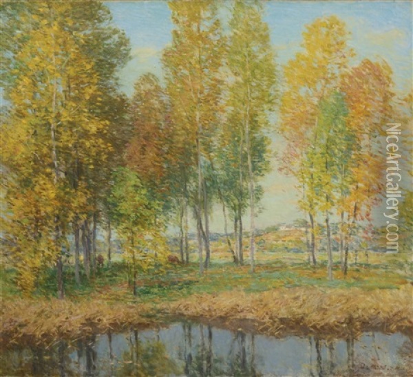 October Festival Oil Painting - Willard Leroy Metcalf