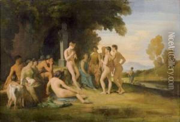 Les Bergers De Virgile. Oil Painting - Hippolyte Flandrin