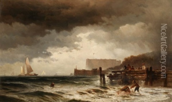 Coastal Scene Oil Painting - Edward Moran