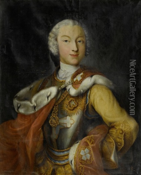 Portrait Of The Crown Prince Of Sardinia At The Age Of 28 Years Oil Painting - Maria Giovanni Battista (La Clementina) Clementi