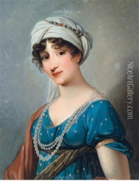 Bildnis Einer Eleganten Dame Oil Painting - Giuseppe (Josef) Grassi
