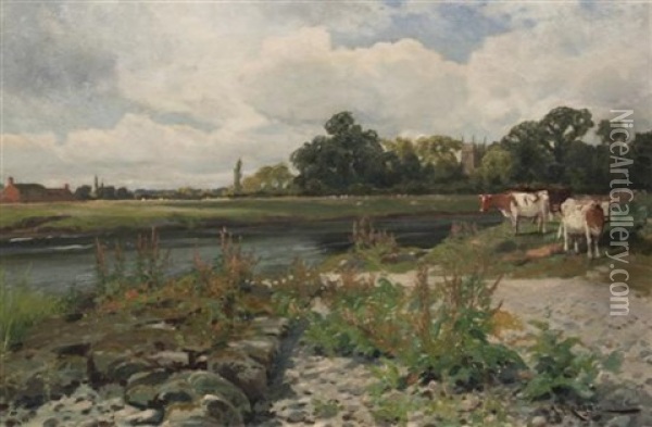 Shardlow On Trent Oil Painting - Arthur William Redgate