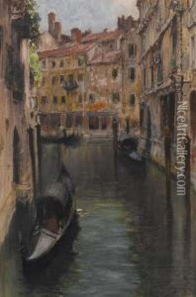 Rio Della Fava, Venice Oil Painting - Francis Hopkinson Smith