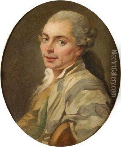 Portrait Du Chevalier De Billaut Oil Painting - Etienne Aubry