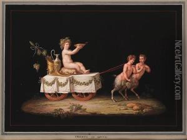 Trionfo Di Bacco; Trionfo Di Sileno, A Pair Oil Painting - Michaelangelo Maestri