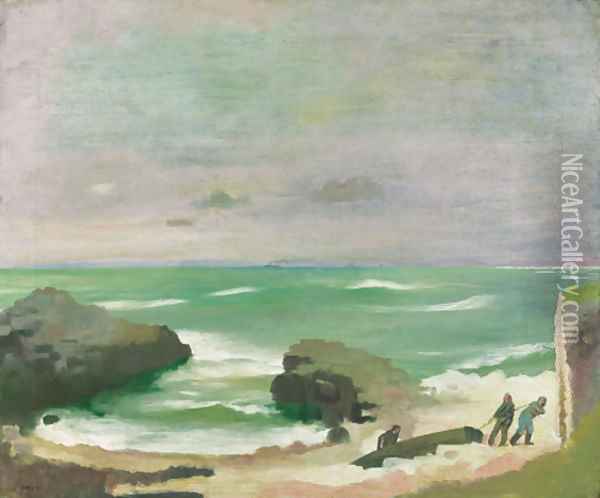 Bringing the boat in, Howth Oil Painting - Willam Orpen