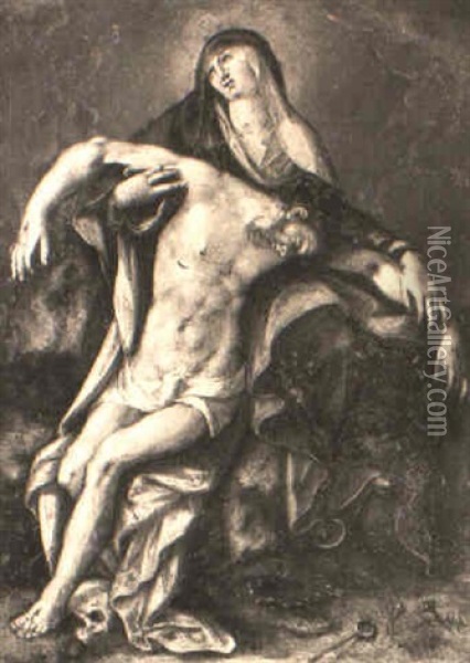 Pieta Oil Painting - Giovan-Battista (Il Malosso) Trotti