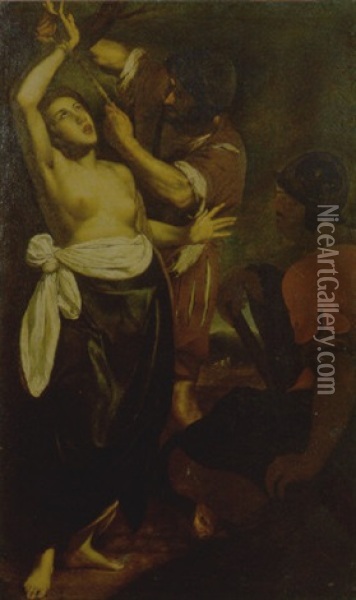 Sant'agata Martirizzata Davanti A Quinziano Oil Painting - Giuseppe Marullo