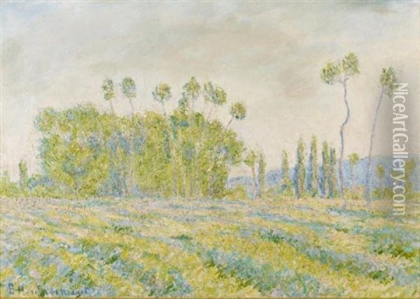 Peupliers Des Ajoux, Giverny Oil Painting - Blanche Hoschede-Monet