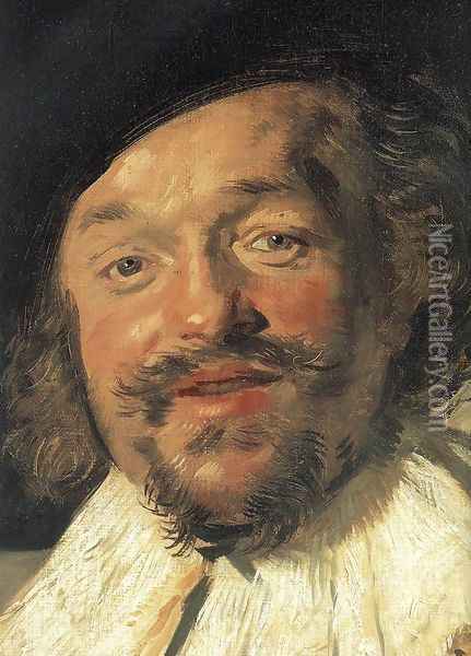 The Merry Drinker (detail) 1628-30 Oil Painting - Frans Hals