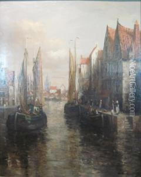 A Side Canal Oil Painting - Struan Robertson