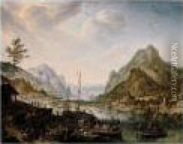 A Rhenish River Landscape Capriccio Oil Painting - Herman Saftleven