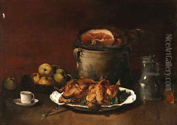 A hearty meal Oil Painting - Guillaume-Romain Fouace