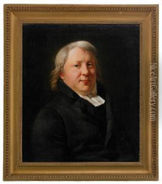 Portratt Av Regementspastorn Carl Olof Kihlstedt Kladd I Ambetsdrakt - Midjebild Oil Painting - Per Ii Krafft