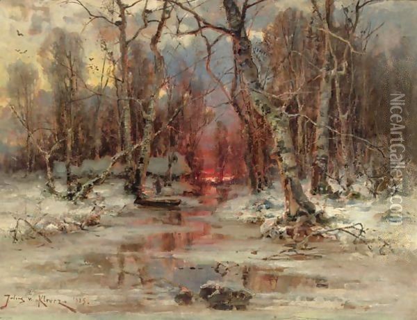 Forest Clearing Oil Painting - Iulii Iul'evich (Julius) Klever