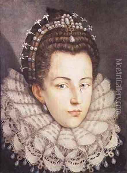 Catherine of Austria Duchess of Savoy Wife of Carlo Emanuele I Oil Painting - Giovanna Garzoni