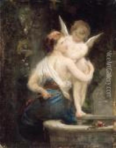 A Study For L'amourredemnant Ses Armes Oil Painting - William-Adolphe Bouguereau