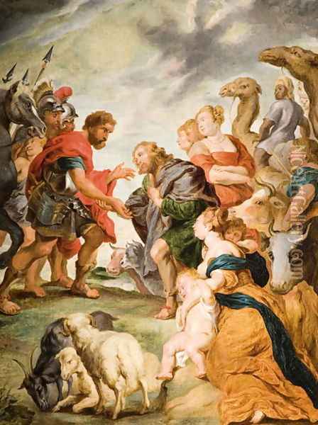 The Meeting of Esau and Jacob Oil Painting - Peter Paul Rubens