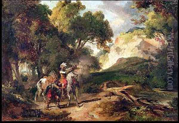 Henri IV 1553-1610 and Captain Michau Oil Painting - Achille-Etna Michallon
