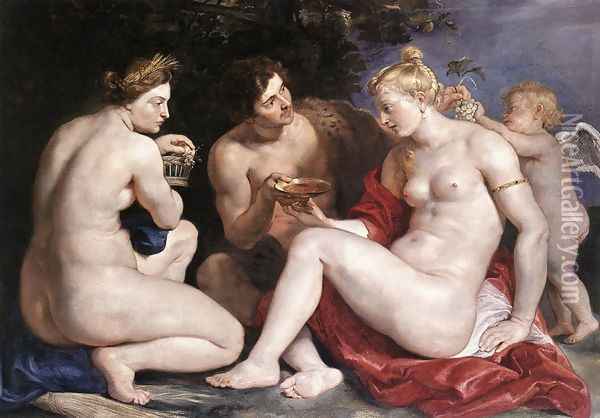 Venus, Cupid, Baccchus and Ceres 1612-13 Oil Painting - Peter Paul Rubens