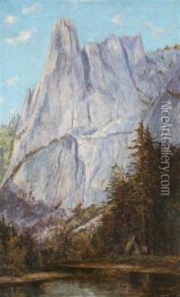 Sentinel Rock, Yosemite Valley Oil Painting - Frank Henry Shapleigh