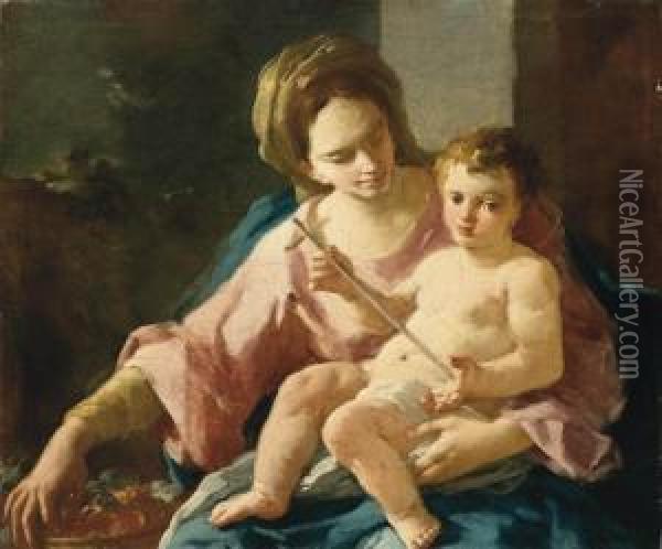 Madonna Col Bambino Oil Painting - Domenico Mondo