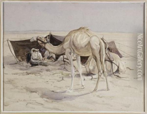 Bedouin Encampment Oil Painting - Edwin John Alexander