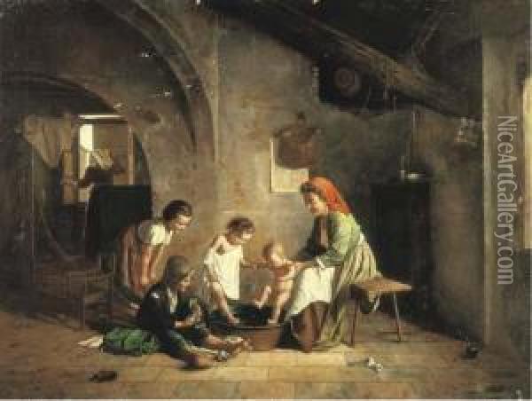 Il Bagno Oil Painting - Gaetano Chierici
