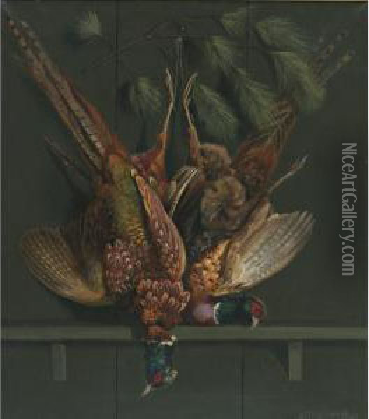 Hanging Pheasants Oil Painting - Alexander Pope