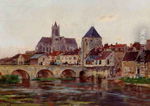 View Of Moret-Sur-Loing Oil Painting - Edmond Marie Petitjean