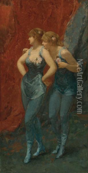 Two Dancers Oil Painting - Charles Hermans